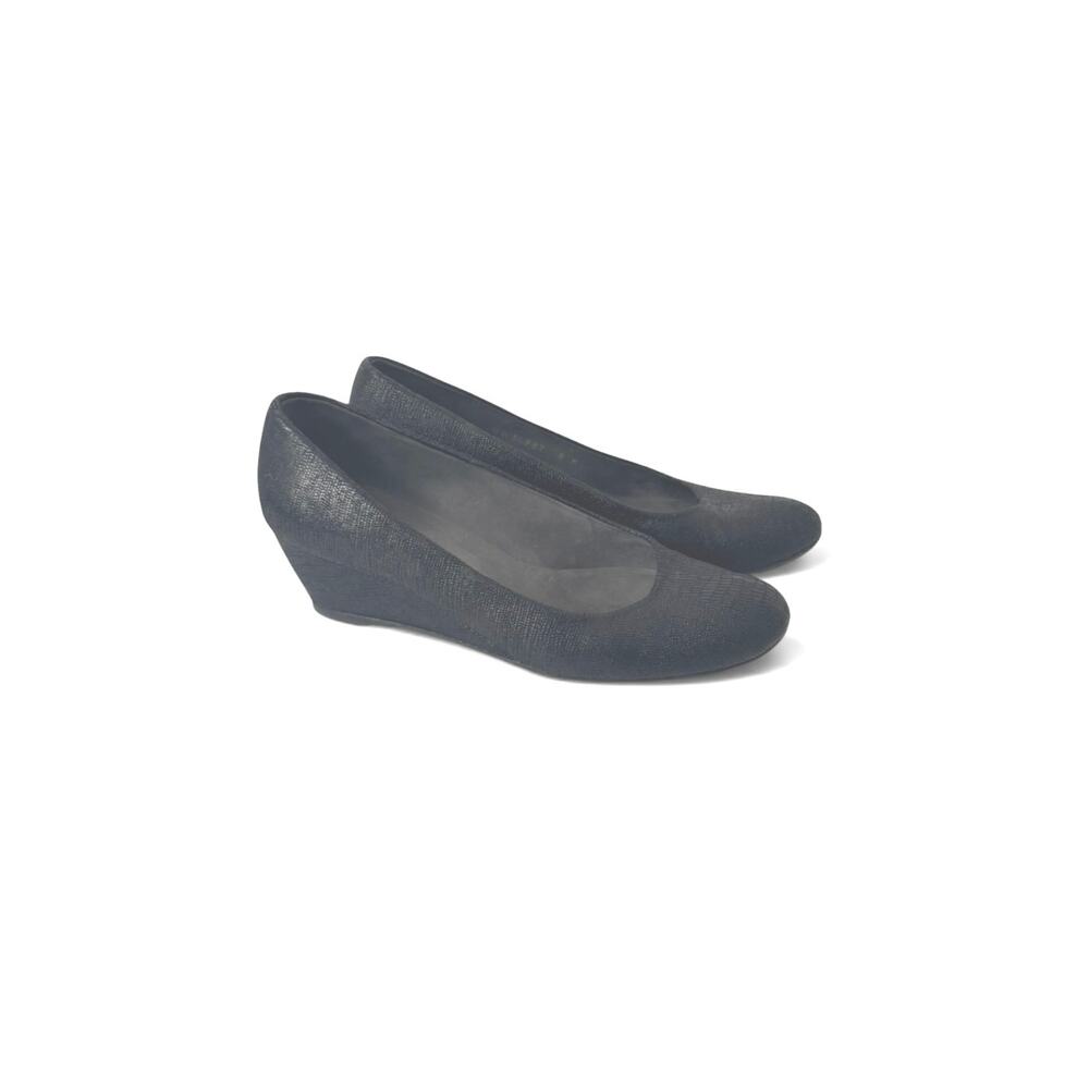 Stuart Weitzman Women’s Black Textured Wedge Pumps Heels Shoes Size  9